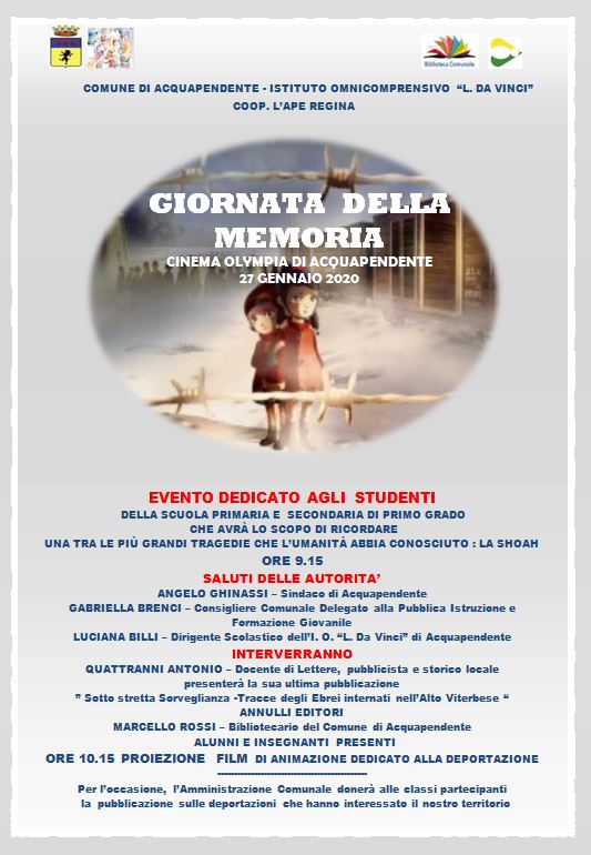 Un film e un libro per gli studenti nella Giornata della Memoria -  aquesionet